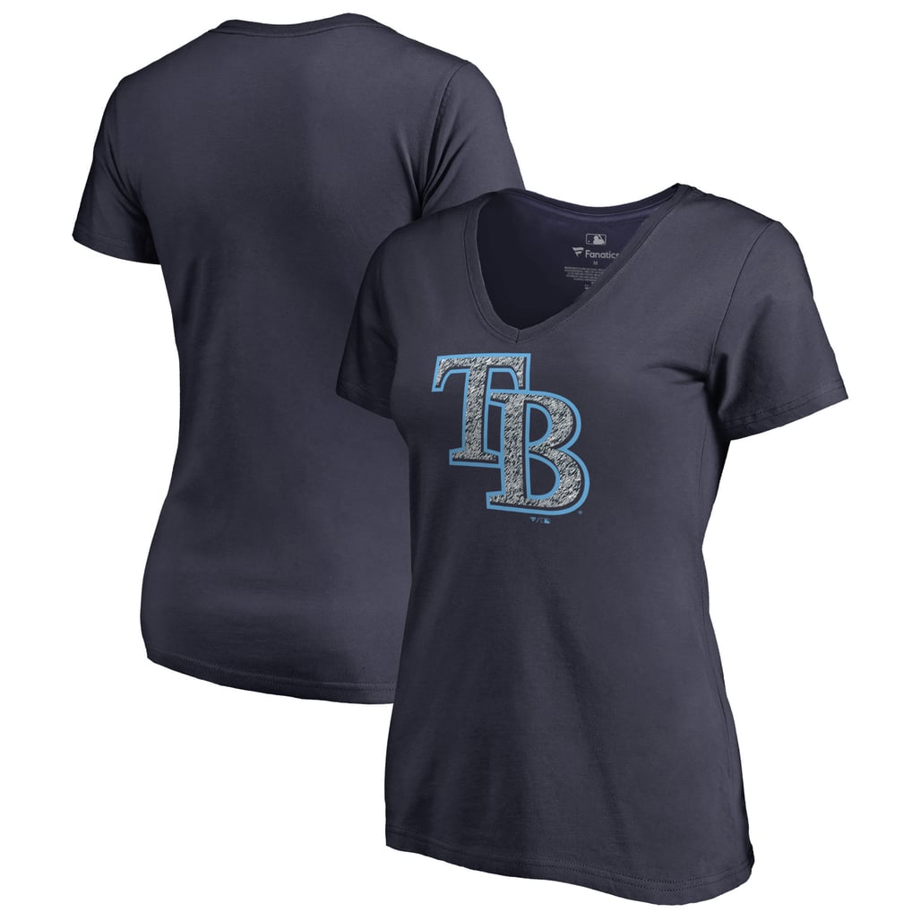 Women's Tampa Bay Rays Navy Static Logo V-Neck T-Shirt