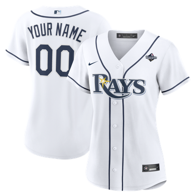  Tampa Bay Rays Nike Women's 2026 World Series Patch Home Replica Custom Jersey - White