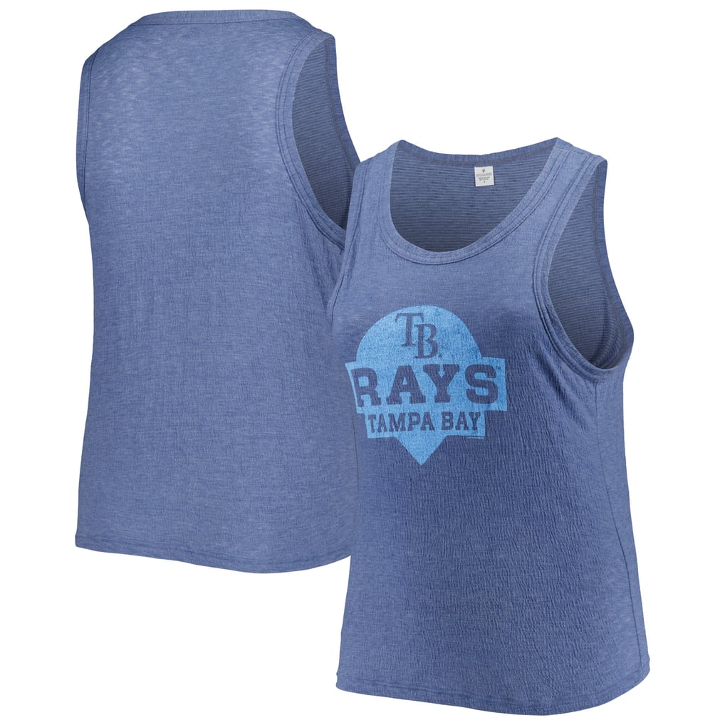 Tampa Bay Rays Soft as a Grape Women's Plus Size High Neck Tri-Blend Tank Top - Navy