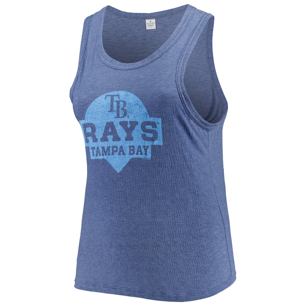 Tampa Bay Rays Soft as a Grape Women's Plus Size High Neck Tri-Blend Tank Top - Navy