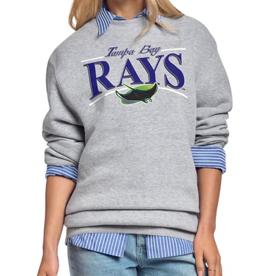 Tampa Bay Rays Starter Women's Arch Stripe Fleece Sweatshirt - Gray