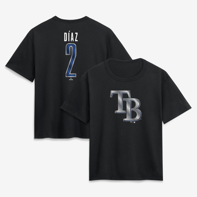 Yandy Díaz Tampa Bay Rays Women's Metallic Mascot Name & Number T-Shirt - Black