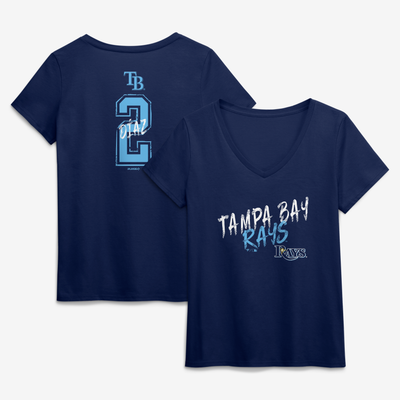 Yandy Díaz Tampa Bay Rays Women's Hustle Name & Number V-Neck T-Shirt - Navy