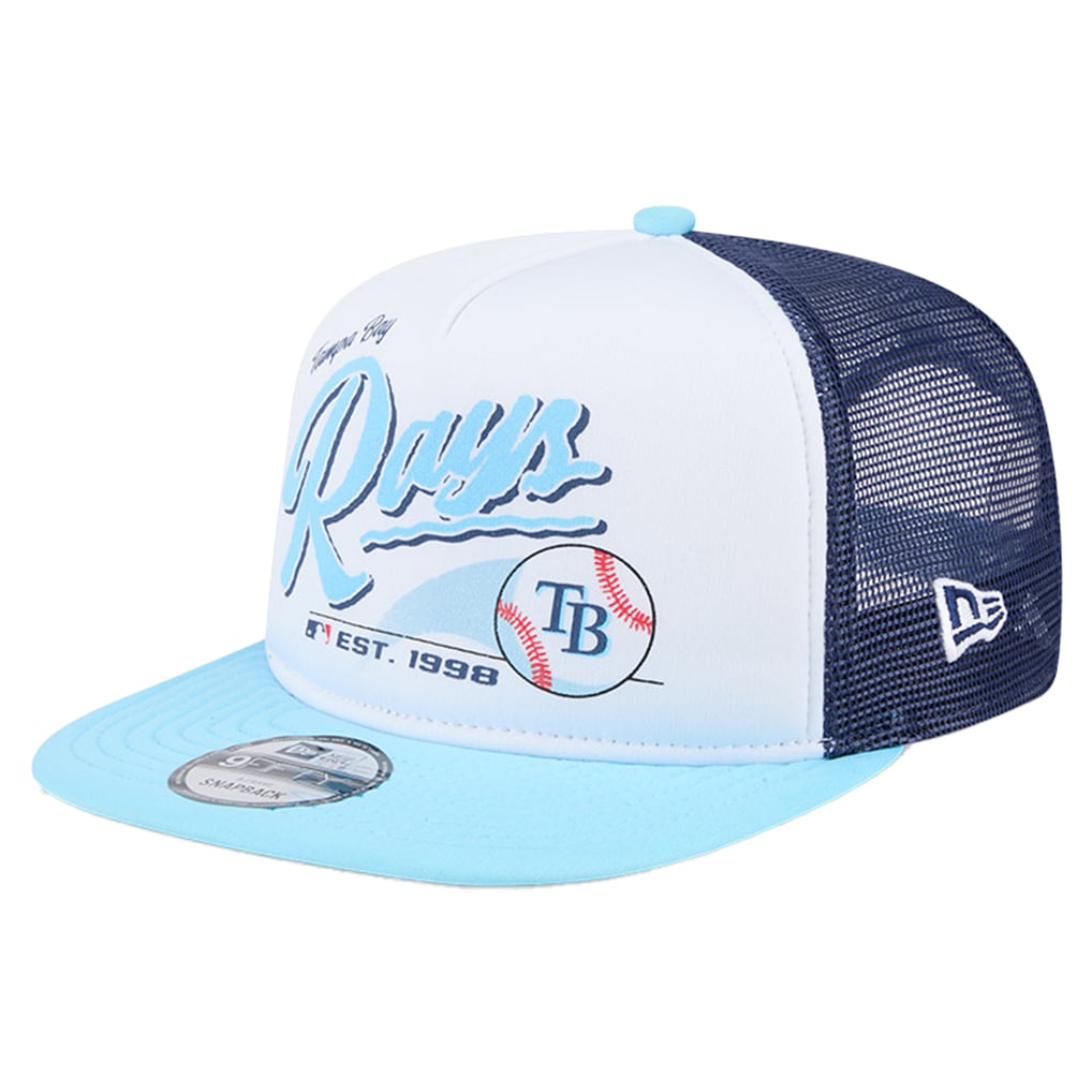 Youth Tampa Bay Rays New Era White Retro 9FIFTY Snapback Hat