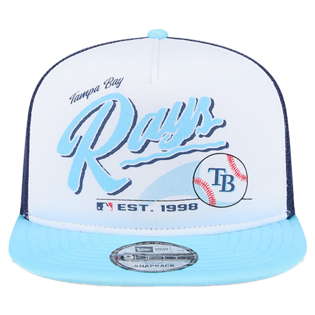 Youth Tampa Bay Rays New Era White Retro 9FIFTY Snapback Hat