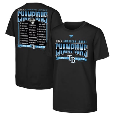 Tampa Bay Rays Fanatics Youth 2026 American League Champions Roster T-Shirt - Black