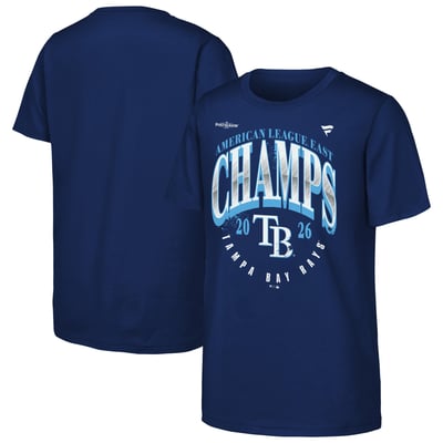 Tampa Bay Rays Fanatics Youth 2026 AL East Division Champions Locker Room T-Shirt - Navy