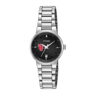 Tampa Spartans Citizen Watch Women's Black Dial Stainless Steel Watch - Silver