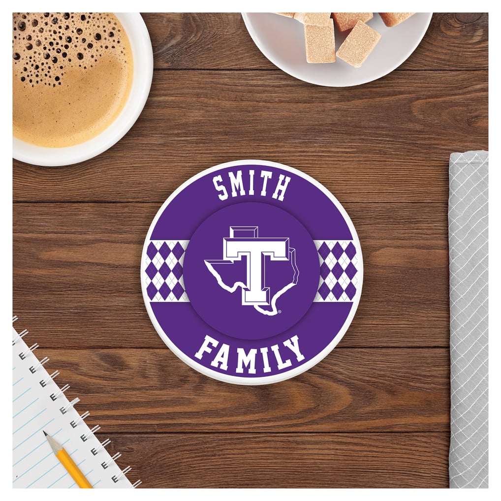Tarleton State Texans 4" Personalized Circular Coasters 4-Pack Set