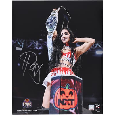 Tatum Paxley WWE Autographed Fanatics Authentic 16" x 20" NXT Halloween Havoc Raising Title Photograph