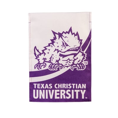  TCU Horned Frogs 12.5" x 28" Color Wave Double-Sided Burlap Garden Flag