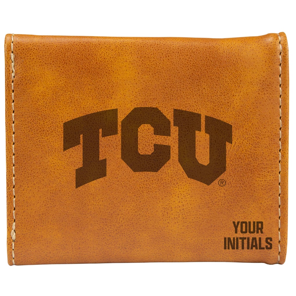 TCU Horned Frogs Personalized Trifold Wallet - Brown