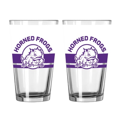 TCU Horned Frogs Logo Brands Two-Piece 16oz. Horizon Pint Glass Set