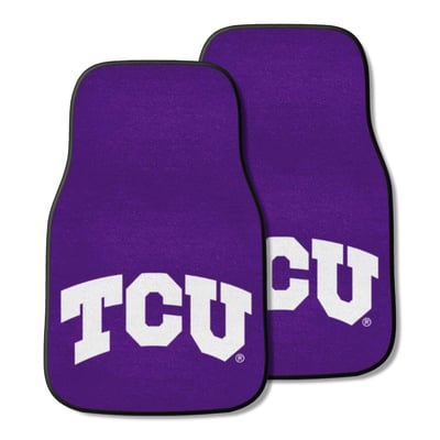 TCU Horned Frogs Logo Brands Two-Piece Carpet Car Mat Set