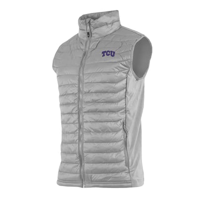  TCU Horned Frogs Columbia Powder Pass Hybrid Full-Zip Vest - Gray