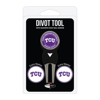 TCU Horned Frogs Golf Divot Tool Pack with 3 Magnetic Markers