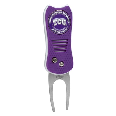TCU Horned Frogs Switchblade Divot Tool With Magnetic Ball Marker