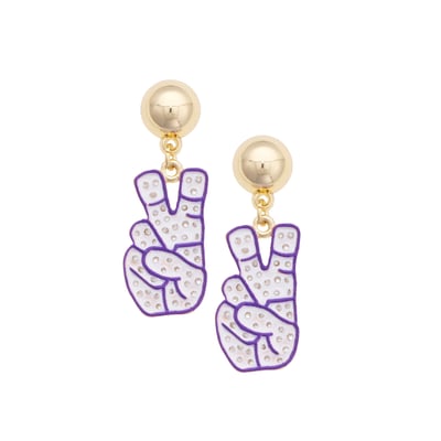 TCU Horned Frogs CANVAS Style Women's Gold-Plated Pavé Outline Earrings