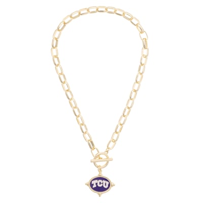 TCU Horned Frogs CANVAS Style Women's Intaglio Necklace