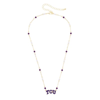 TCU Horned Frogs CANVAS Style Women's Logo Layering Necklace