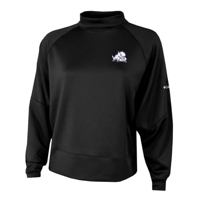  TCU Horned Frogs Columbia Women's Par-Performance Raglan Dolman Mock Neck Sweatshirt - Black