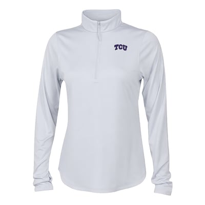  TCU Horned Frogs Columbia Women's Fairway Breeze Quarter-Zip Pullover - White