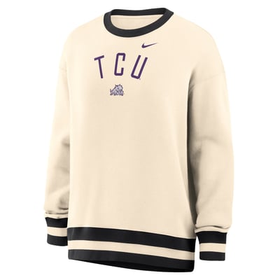 TCU Horned Frogs Nike Women's Oversized Phoenix Fleece Sweatshirt - Natural