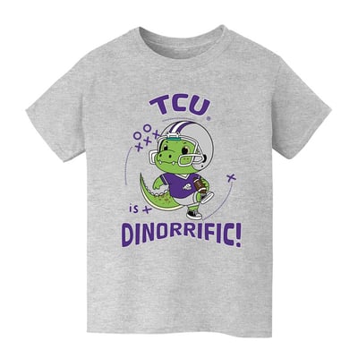 TCU Horned Frogs Vive La Fete Youth Dinorrific T-Shirt - Gray