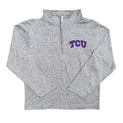  TCU Horned Frogs Vive La Fete Youth Team Logo Quarter-Zip Sweatshirt - Heather Gray