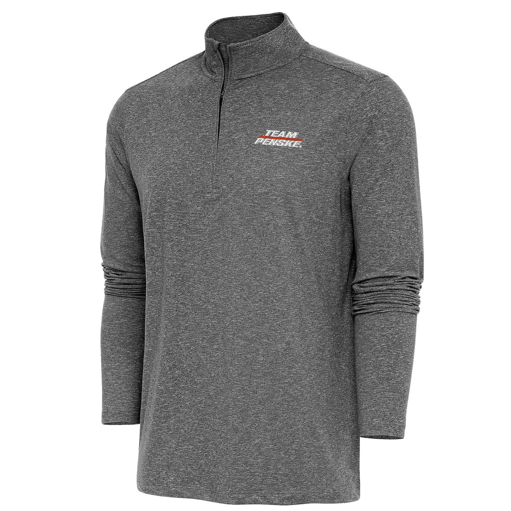 Team Penske Antigua Hunk Quarter-Zip Pullover Top - Heather Black