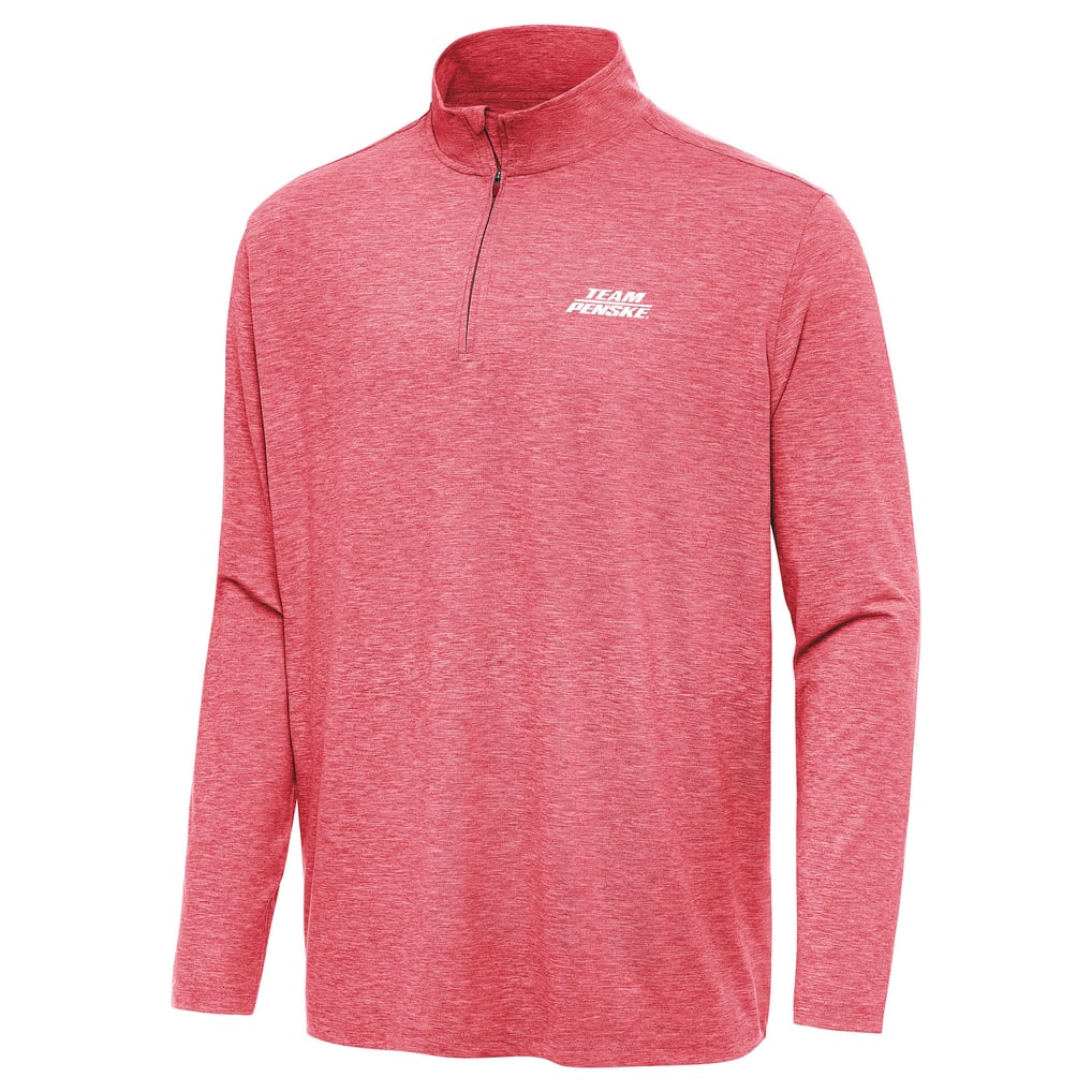 Team Penske Antigua Hunk Quarter-Zip Pullover Top - Heather Red