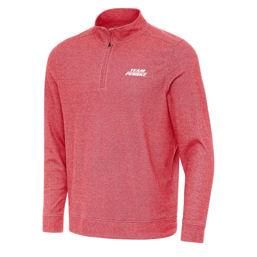  Team Penske Antigua Subtle 1/4 Zip Pullover Direct to Film - Heather Red
