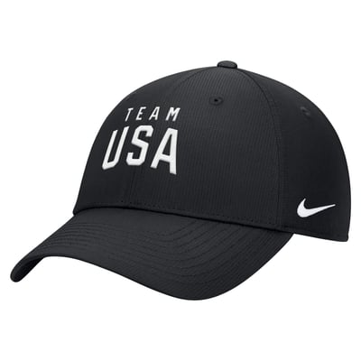 Team USA Nike On-Field Club Ripstop Dri-FIT Adjustable Hat - Black