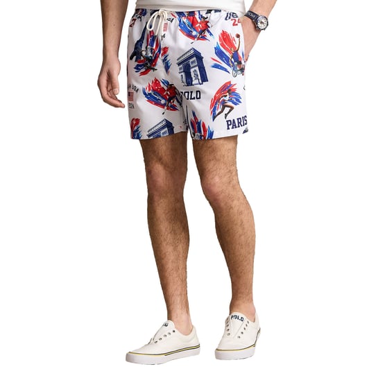 Team USA Polo Ralph Lauren 2024 Summer Olympics Villagewear Allover Print Shorts - White
