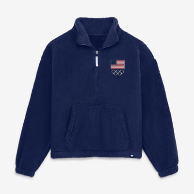  Team USA Olympics Fanatics Women's Oversized Sherpa Half-Zip Pullover - Navy