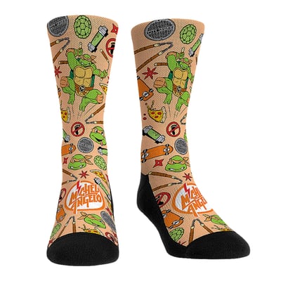  Teenage Mutant Ninja Turtles Rock Em Unisex Michelangelo Kaboom! Crew Socks