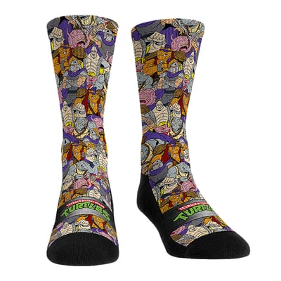  Teenage Mutant Ninja Turtles Rock Em Unisex Villain Stacked Characters Crew Socks