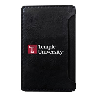 Temple Owls Faux Leather Phone Wallet Sleeve - Black