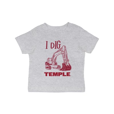 Temple Owls Vive La Fete Infant Excavator T-Shirt - Gray