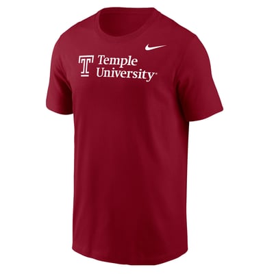 Temple Owls Nike School Logo T-Shirt - Cherry