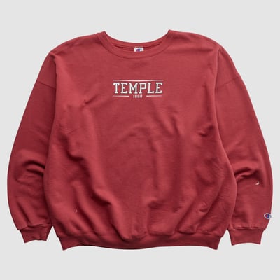 Temple Owls Champion 2000s Pullover Sweatshirt - Red - XL by Fanatics Real Vintage