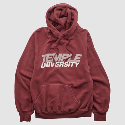 Temple Owls Collegiate Pacific 70s Hooded Pullover Sweatshirt - Maroon - XS by Fanatics Real Vintage