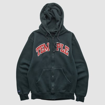 Temple Owls Jansport 2010s Hooded Full Zip Sweatshirt - Black - XXS by Fanatics Real Vintage