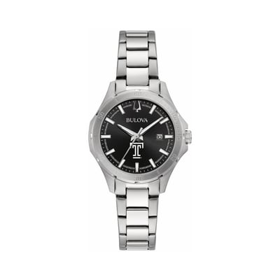 Temple Owls Bulova Women's Stainless Steel Classic Sport Watch - Black