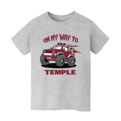 Temple Owls Vive La Fete Youth On My Way T-Shirt - Gray