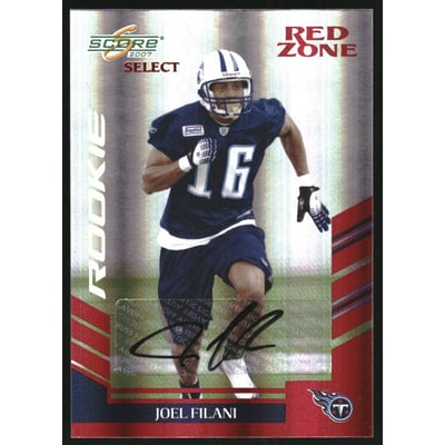 2007 Select Autographs Red Zone #388 Joel Filani/25