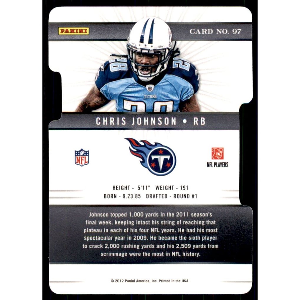 2012 Elite Aspirations #97 Chris Johnson/72