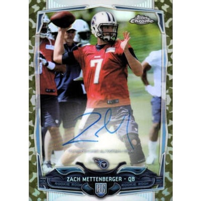 2014 Topps Chrome Rookie Autographs Camo Refractors #206 Zach Mettenberger