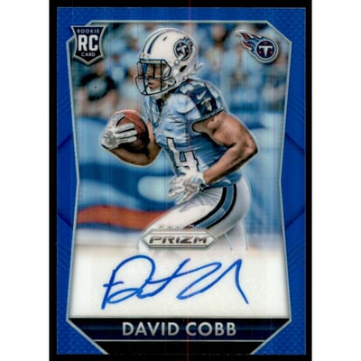 2015 Panini Prizm Rookie Autographs Prizms Blue #RSDC David Cobb/125