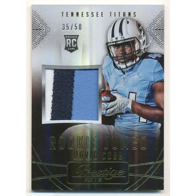 2015 Prestige Rookie Jumbo Jerseys Patch Gold #RJJDC David Cobb